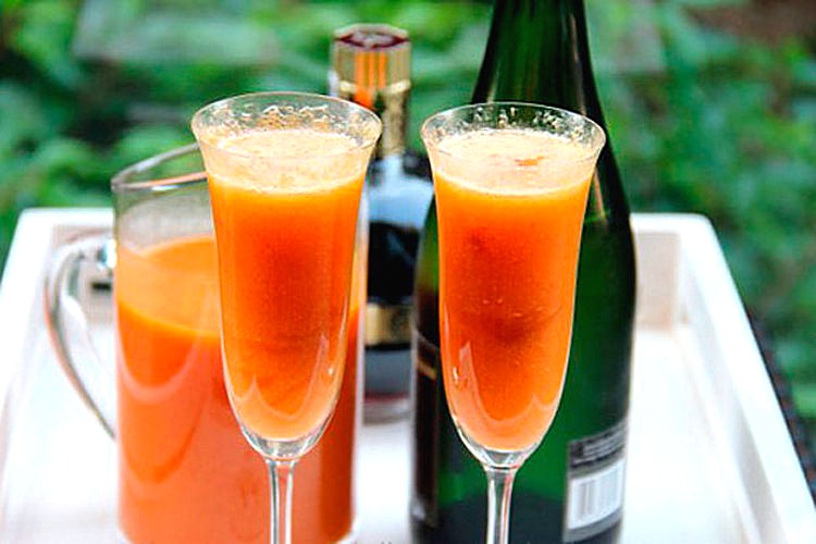 Персиковая дымка, коктейль с шампанским